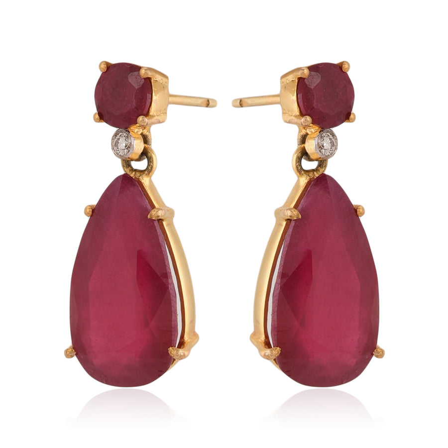 Ruby Pear and Round Brillant (with Diamond)