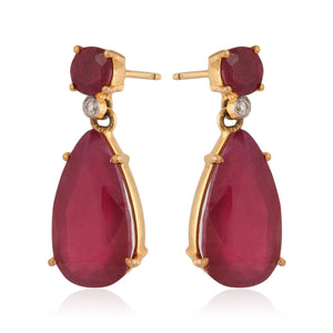 Ruby Pear and Round Brillant (with Diamond)