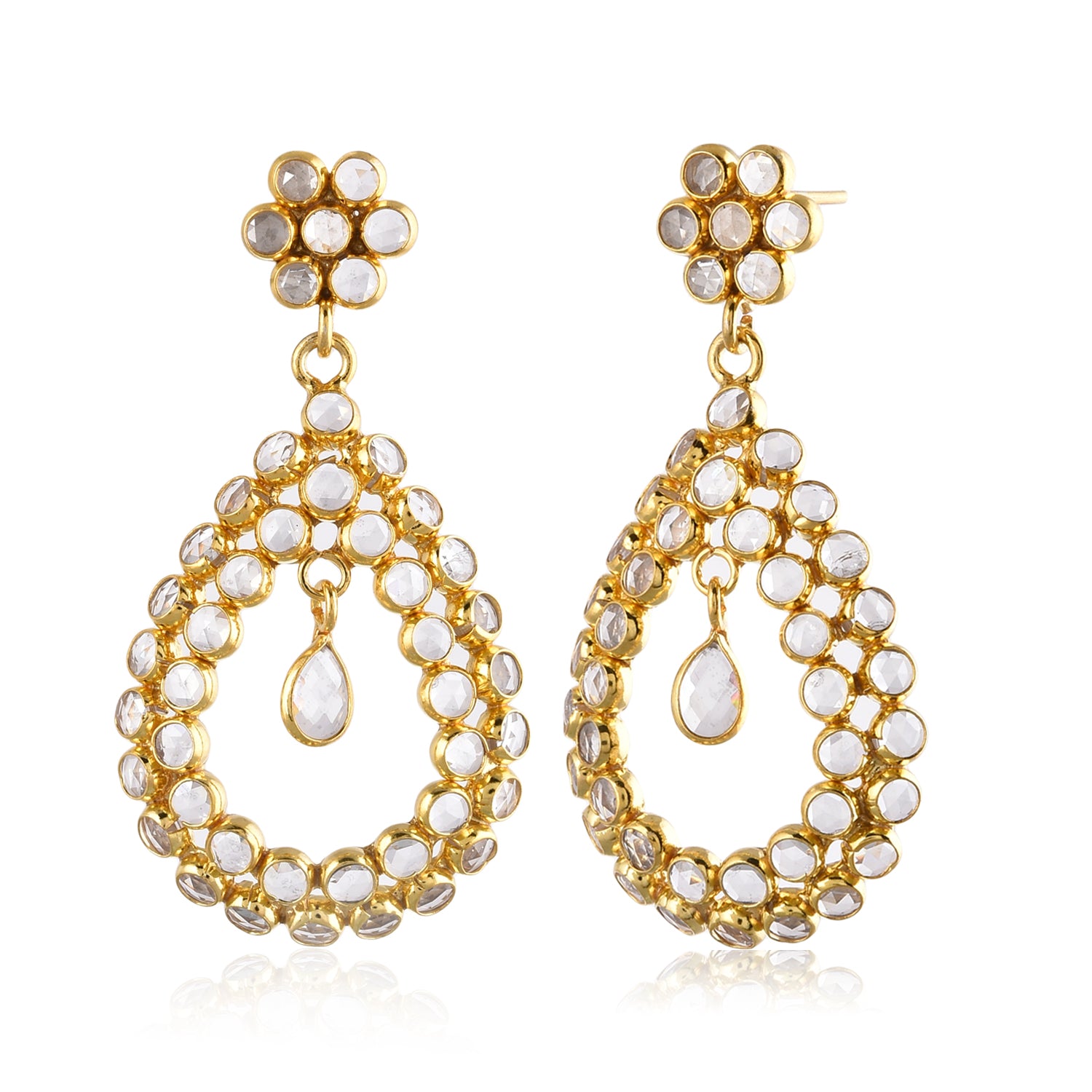92.5 Silver Dress Up Doll Earring ( with 18k Gold Plated)