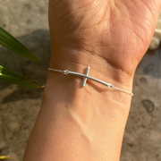 WOMEN - "Grateful Cross of Blessings" 92.5 Silver Bracelet