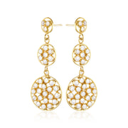 92.5 Silver Round Starry Earrings (with 18K Gold-plating)