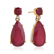 Ruby Pear and Round Brillant (with Diamond)