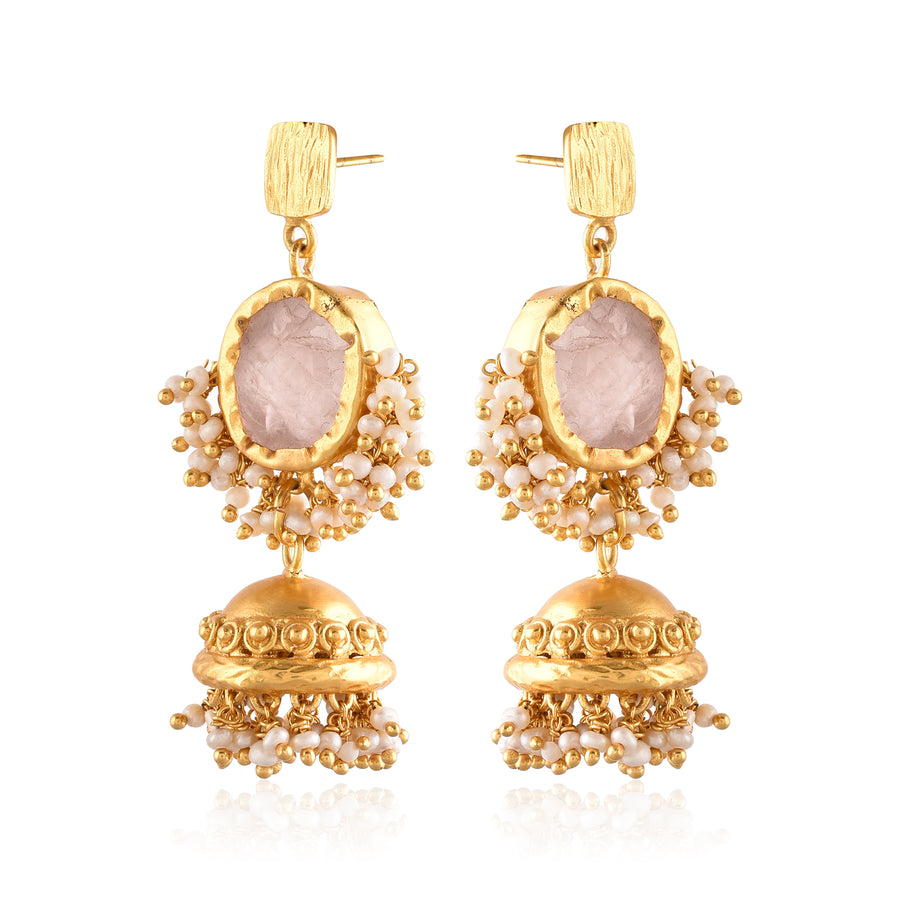 Indian Jhumki RoseQuartz