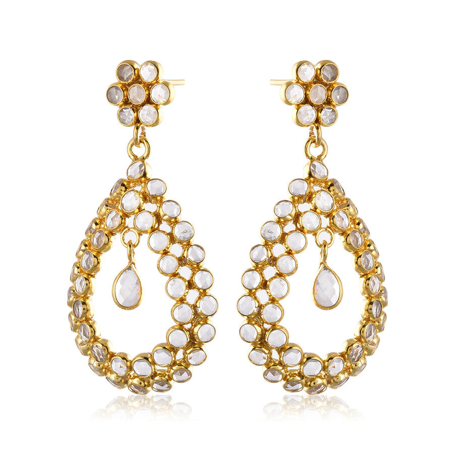 92.5 Silver Dress Up Doll Earring ( with 18k Gold Plated)