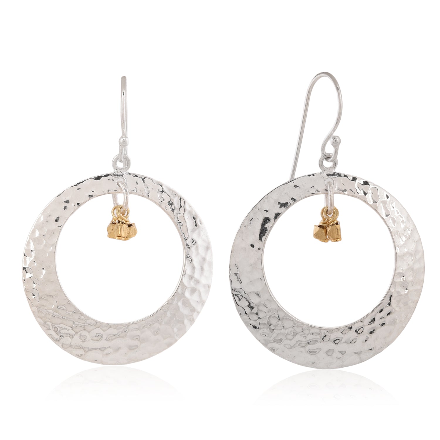 Earring - 92.5 Silver Dance Hoop with Dual Tone