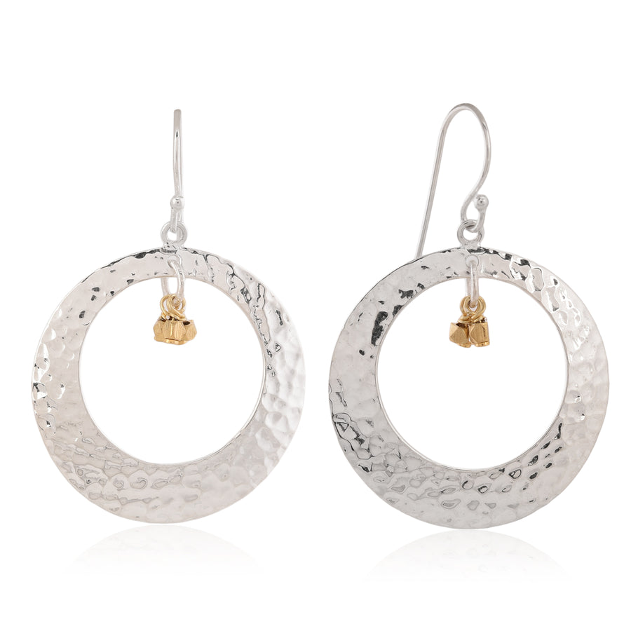 EARRING - 92.5 Silver Dance Hoop with Dual Tone