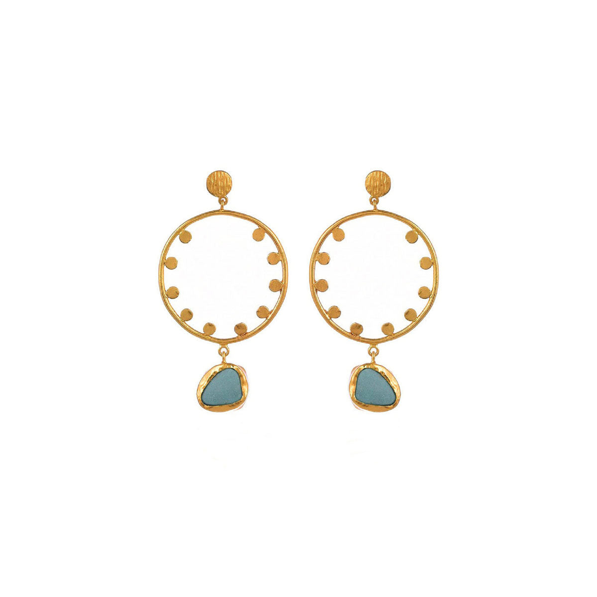 Dot Dot Hoop - Blue Turquoise