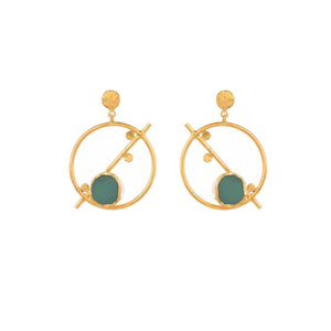 Throat Chakra Hoop- Aqua Chalcedony