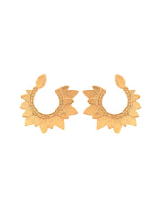 Lotus Crescent Half Moon Earring