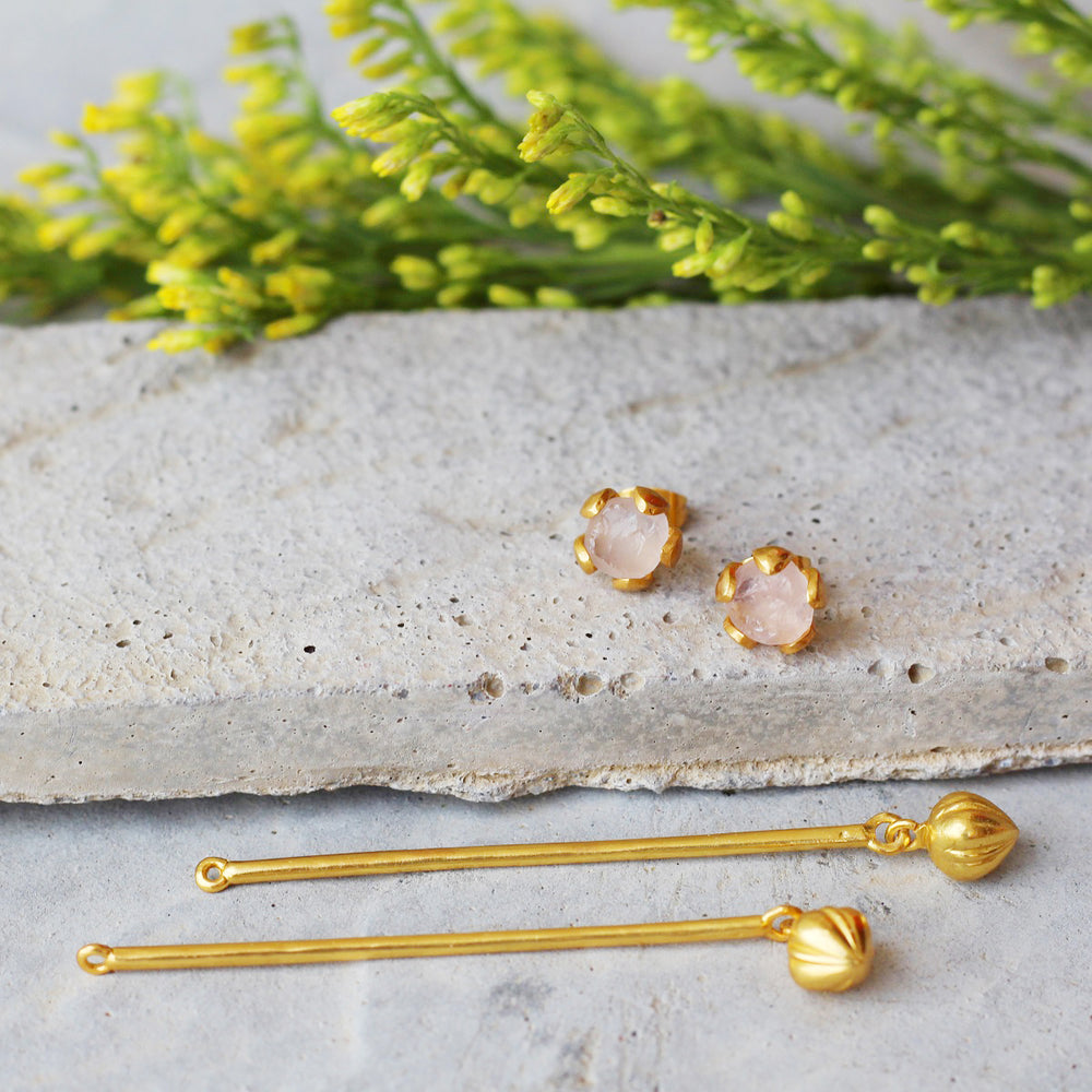 Detachable - Stunning Stud Rose Quartz