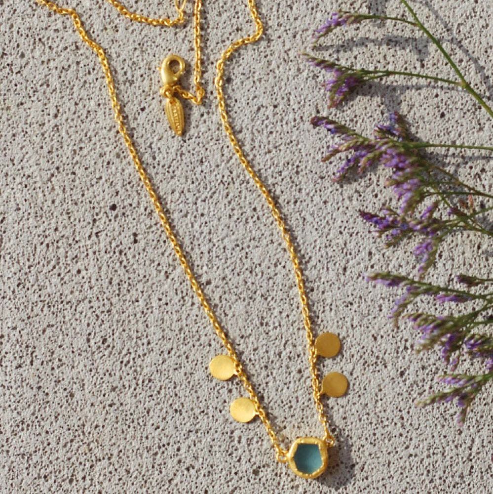 Delicate Dot - Blue Topaz