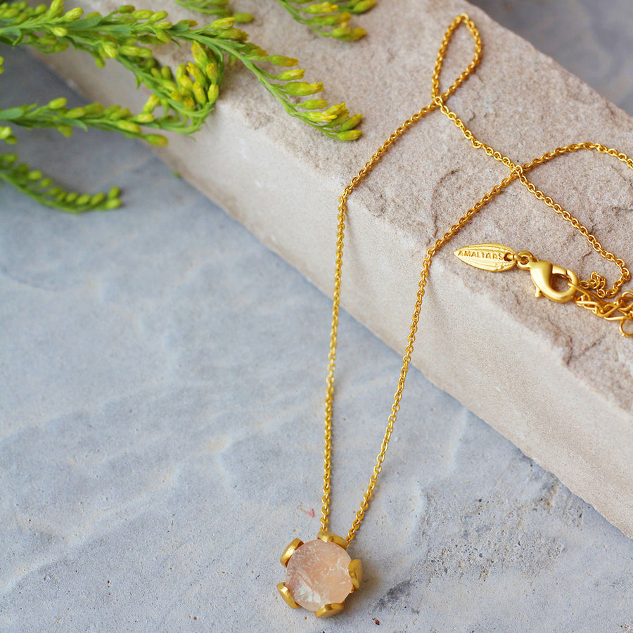 Rose Quartz Petal Necklace