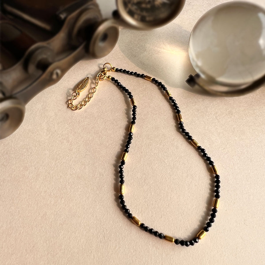 Shine Sparkle Black Onyx Anklet – Amaltaas - Main Image