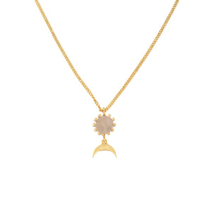 
            
                Load image into Gallery viewer, Moon Necklace - Rose Quartz
            
        