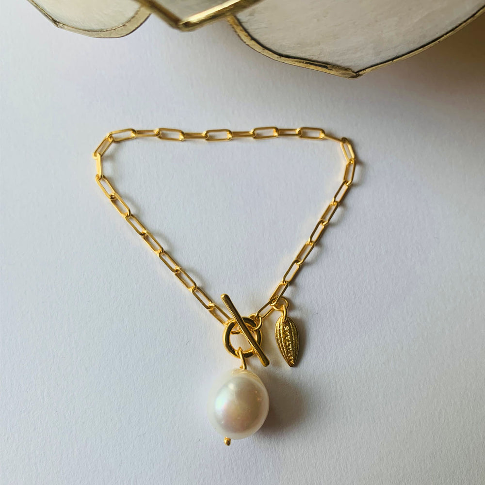 Baroque Pearl Link Bracelet
