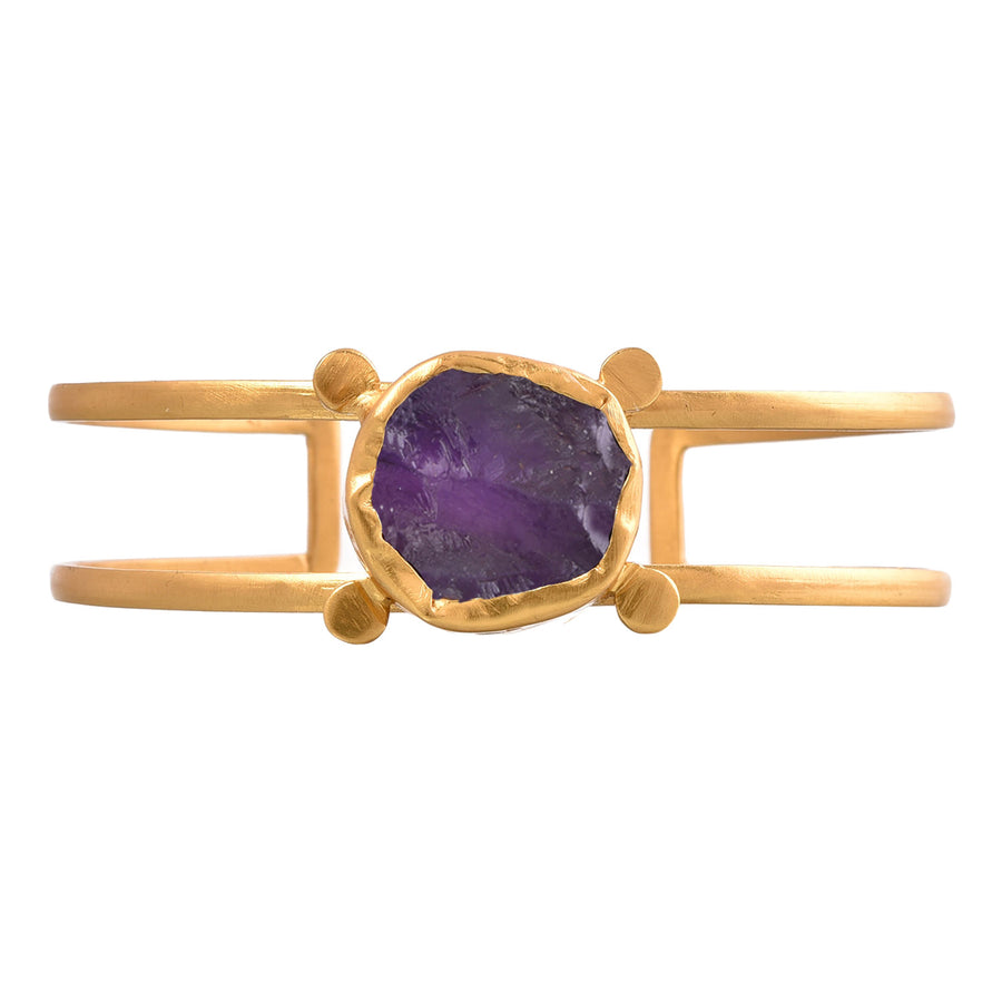 Dotted Line Cuff - Amethyst