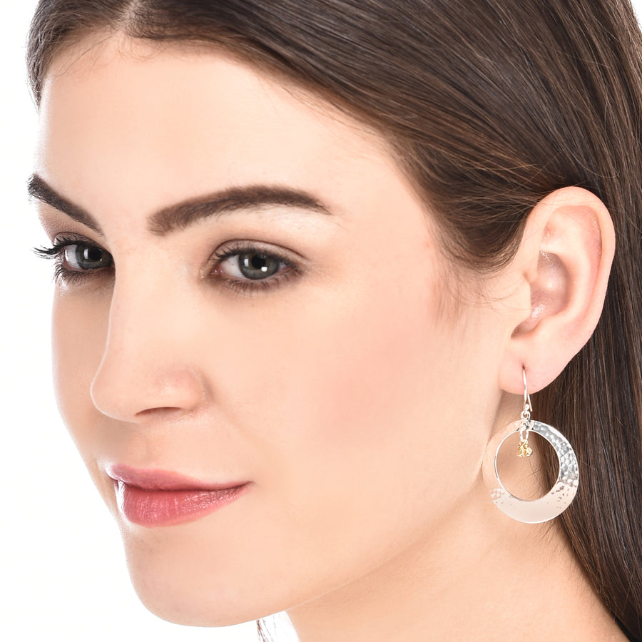 EARRING - 92.5 Silver Dance Hoop with Dual Tone