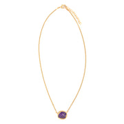 Stone and Chain Necklace - Amethyst