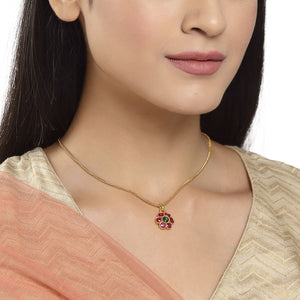 Red Gulab Polki Necklace