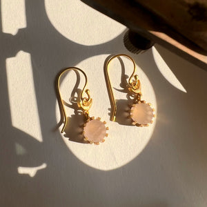 
            
                Load image into Gallery viewer, Moon Hook Earring - Rose Quartz
            
        