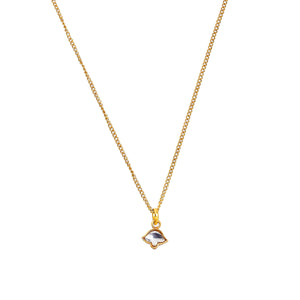White Polki Lotus Necklace