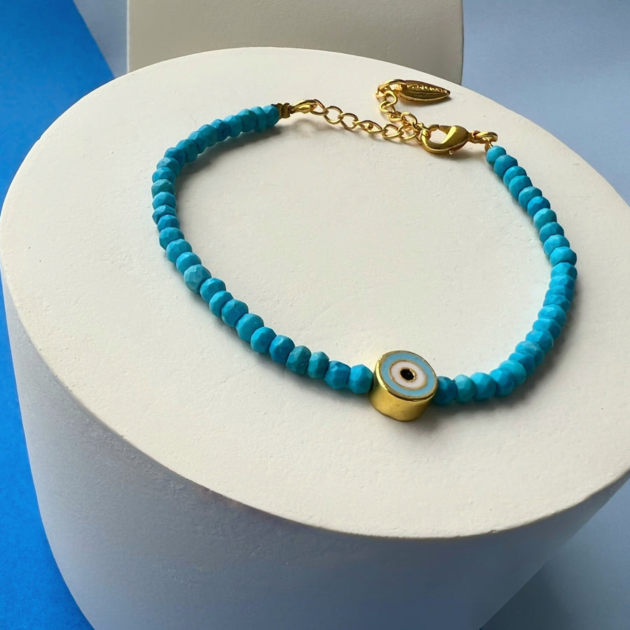 Blue Turquoise Nazar EvilEye Bracelet