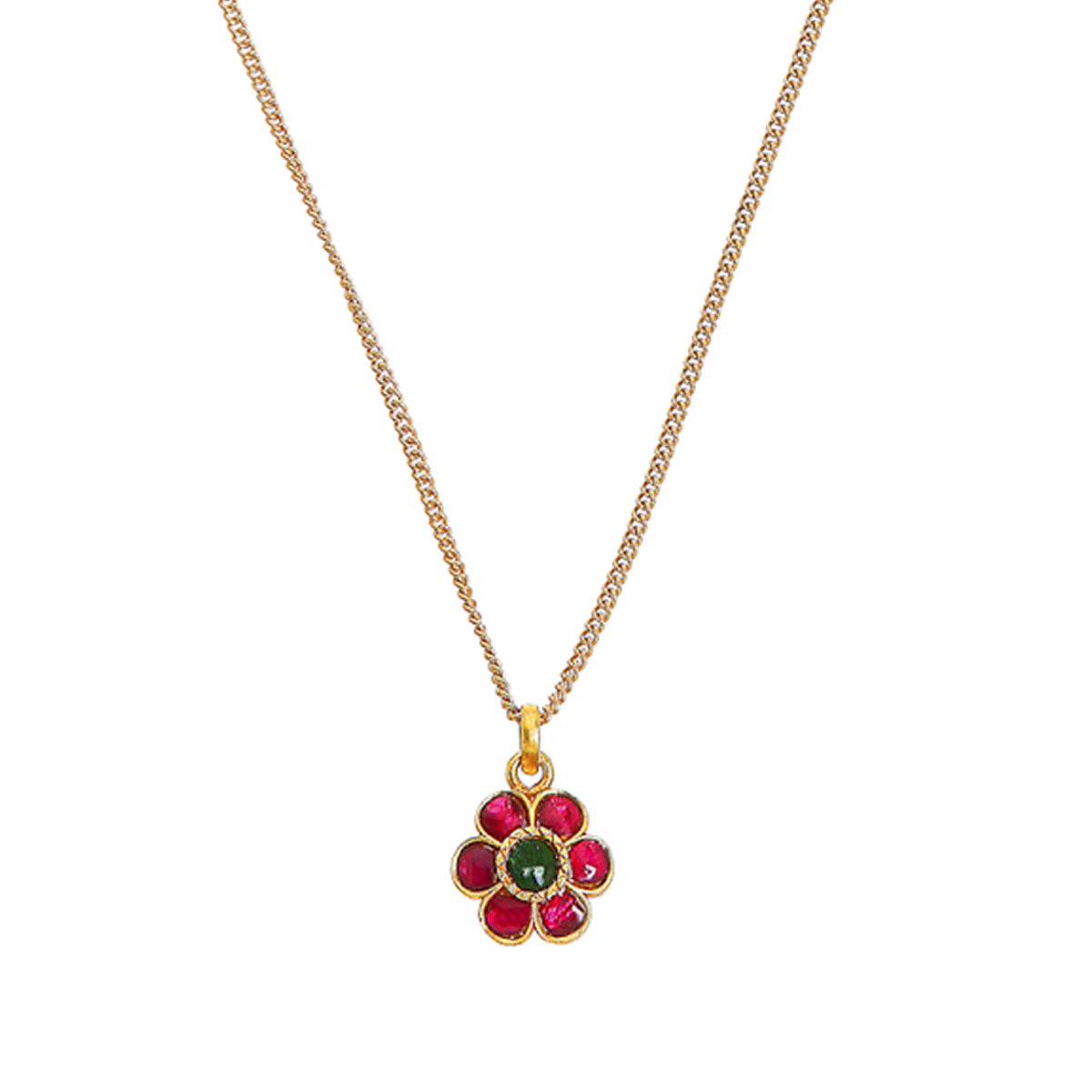 Red Gulab Polki Necklace