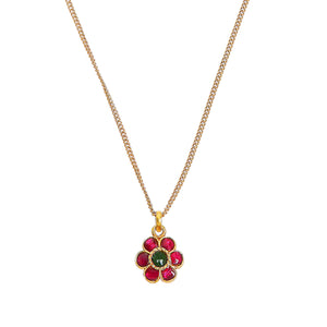 Red Gulab Polki Necklace