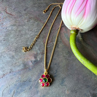 Red Gulab Polki Necklace