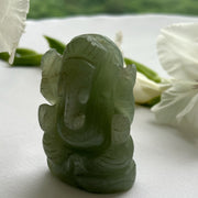 BLESSED HOME - Ganesh Ji Green Aventurine, Handcrafted Statue