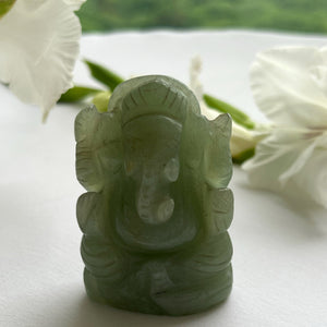 
            
                Load image into Gallery viewer, BLESSED HOME - Ganesh Ji Green Aventurine, Handcrafted Statue
            
        
