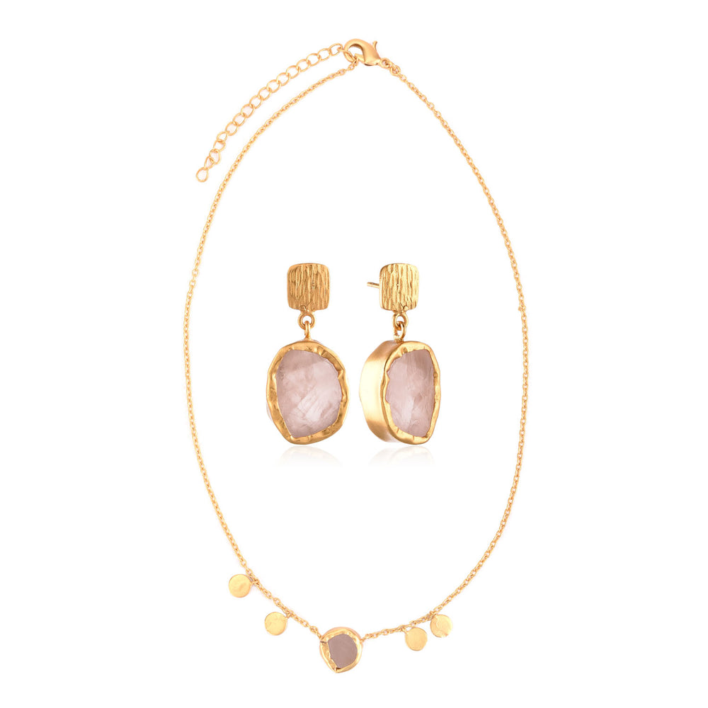 Value Pack- Rose Quartz Earring & Necklace