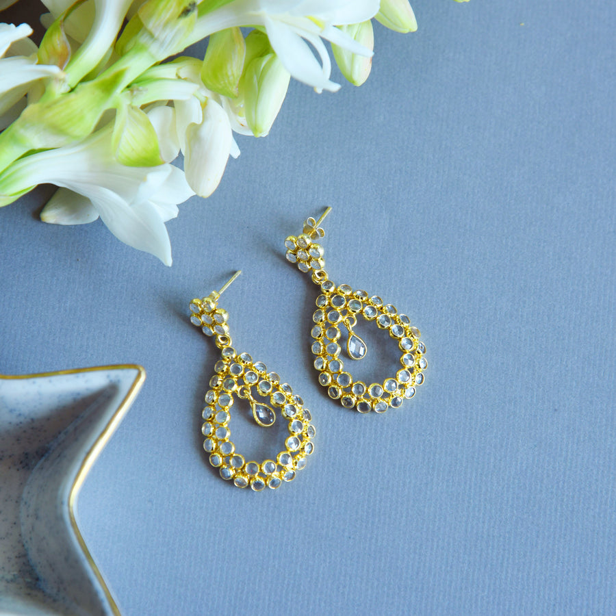 92.5 Silver Dress Up Doll Earring ( with 18k Gold Plated)
