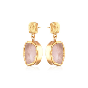 Woodsmoke Shine Rose Quartz Earring