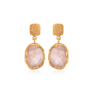 Woodsmoke Shine Rose Quartz Earring